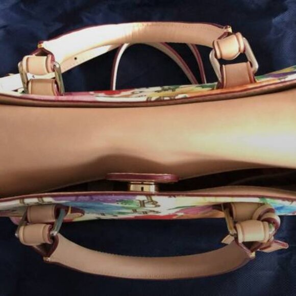 Authentic Dooney & Bourke Floral Print Large Janine Satchel - Picture 7 of 8